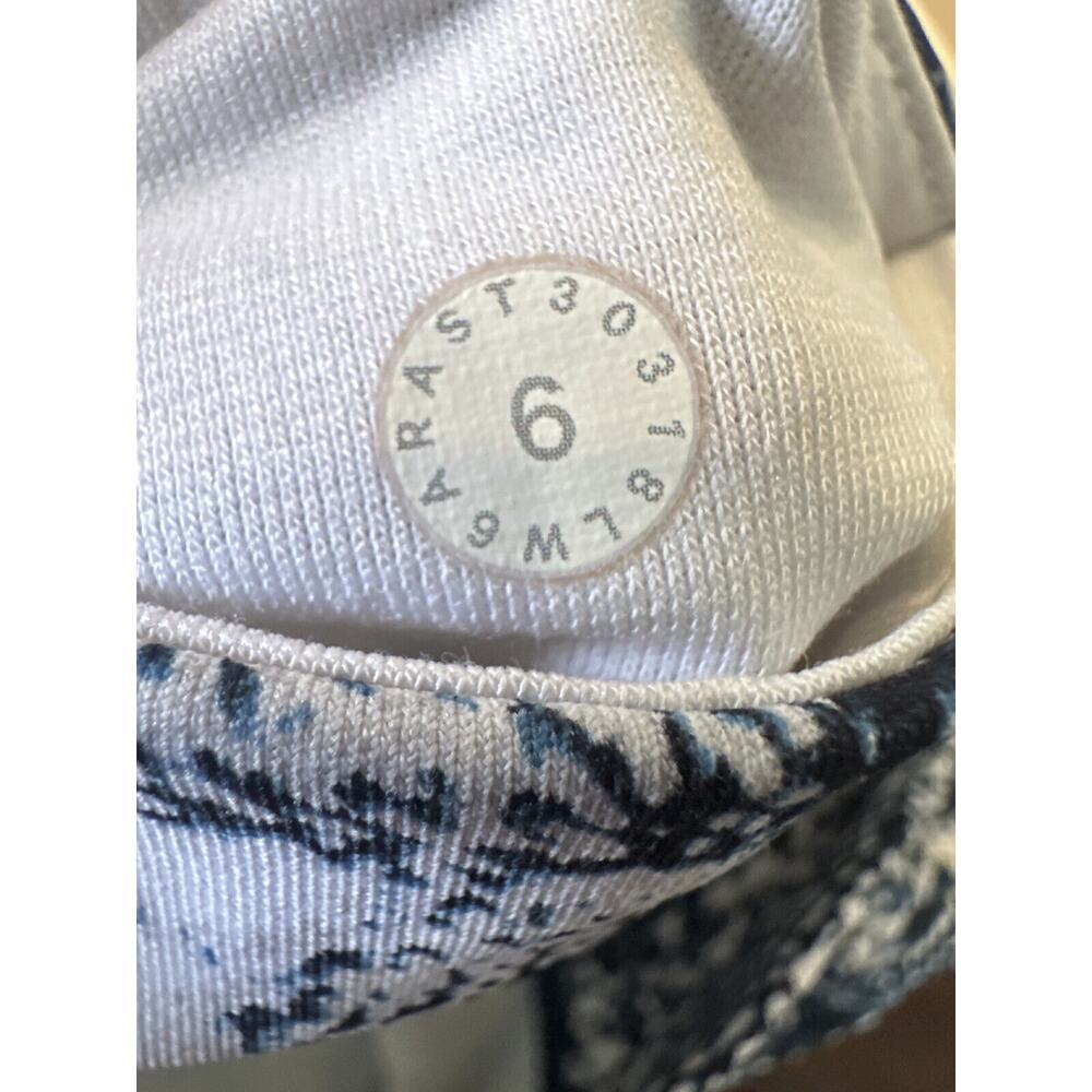 Lululemon Never Still Crop 21" Leggings Wildwood White Nocturnal Teal Mesh Sz 6 - Picture 6 of 12